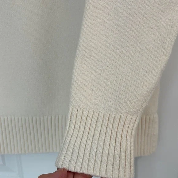L.L. Bean Off-White Cotton Blend Knit Turtleneck Tunic Sweater. EUC - Picture 4 of 7